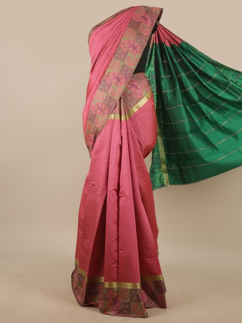 

Pothys Coral & Green Paisley Art Silk Saree