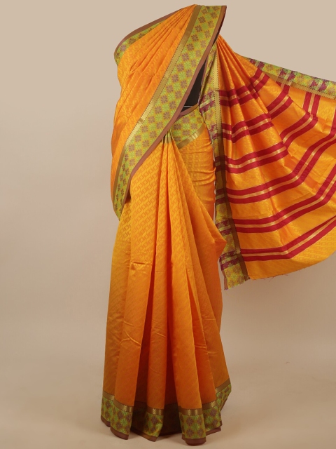 

Pothys Yellow & Green Woven Design Zari Art Silk Saree