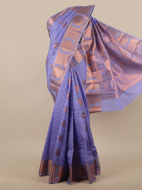 

Pothys Lavender & Copper-Toned Ethnic Motifs Zari Art Silk Heavy Work Saree