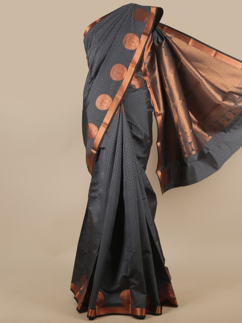 

Pothys Grey & Copper-Toned Woven Design Art Silk Saree