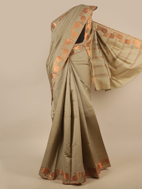 

Pothys Beige & Gold-Toned Ethnic Motifs Zari Art Silk Saree