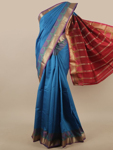 

Pothys Blue & Red Zari Art Silk Saree
