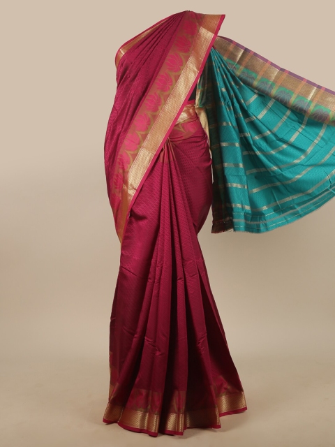 

Pothys Magenta & Green Woven Design Zari Art Silk Saree