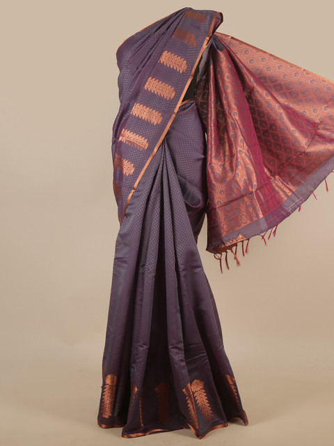 

Pothys Grey & Copper-Toned Zari Art Silk Saree