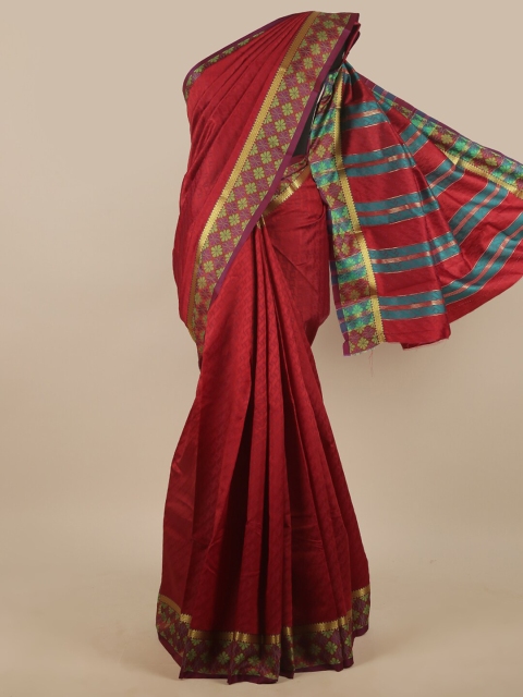 

Pothys Maroon & Blue Zari Art Silk Saree