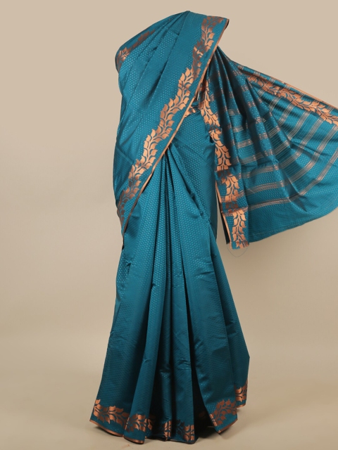 

Pothys Blue Ethnic Motifs Woven Design Butter Silk Saree