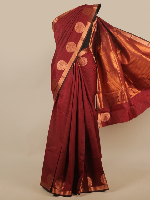 

Pothys MaroonEthnic Motifs Woven Design Butter Silk Saree, Maroon
