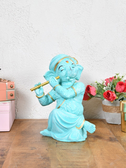 

Clasiko Turquoise Blue Ganesh Ji With Flute Showpiece