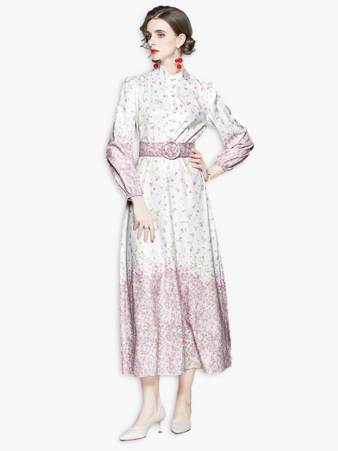

JC Collection Pink & Off White Floral Maxi Midi Dress