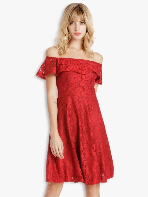 

JC Collection Red Off-Shoulder Dress