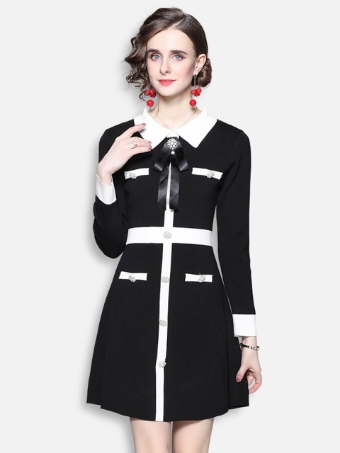 

JC Collection Black & White Mini Dress
