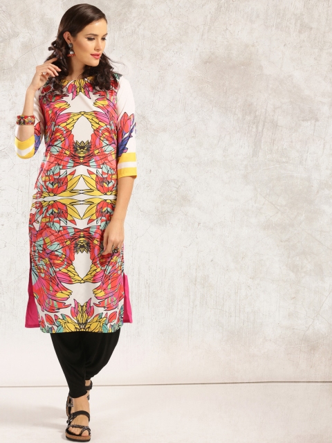 

Anouk Women Multicoloured Printed Straight Kurta, Multi