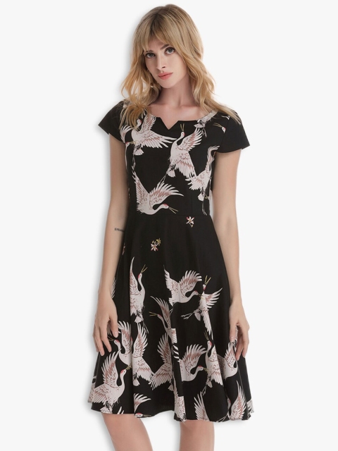 

JC Collection Black & Pink Floral Dress