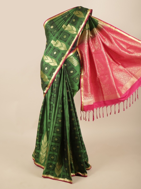 

Pothys Green & Magenta Floral Art Silk Saree