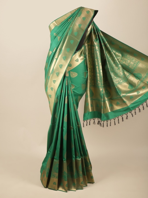 

Pothys Green Ethnic Motifs Woven Design Butter Silk Saree