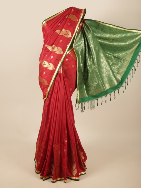 

Pothys Maroon & Green Woven Design Zari Art Silk Saree