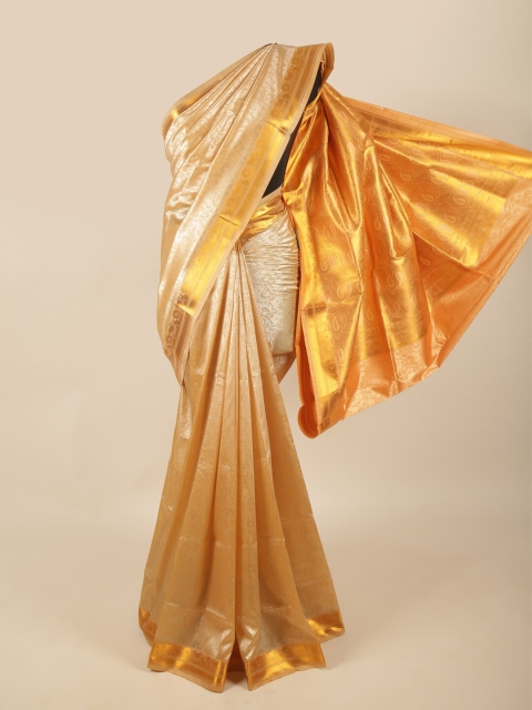 

Pothys Gold-Toned Floral Zari Art Silk Saree