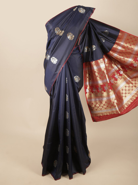 

Pothys Navy Blue & Maroon Woven Design Zari Art Silk Saree