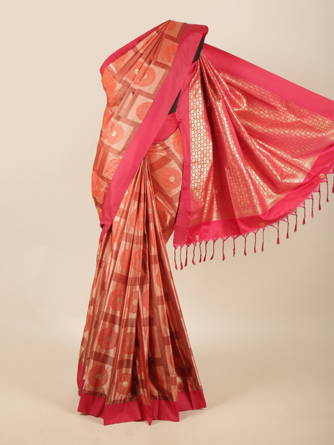 

Pothys Mauve & Gold-Toned Woven Design Zari Art Silk Saree