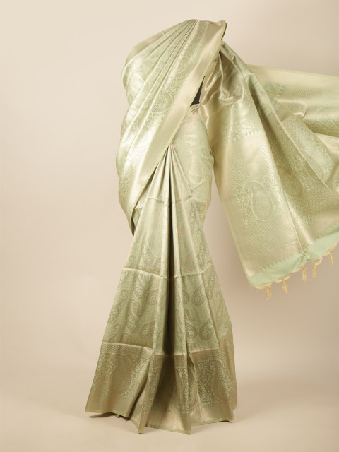 

Pothys Green Ethnic Motifs Woven Design Butter Silk Saree