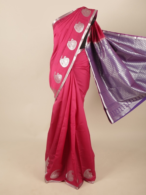 

Pothys Magenta & Violet Ethnic Motifs Zari Art Silk Saree