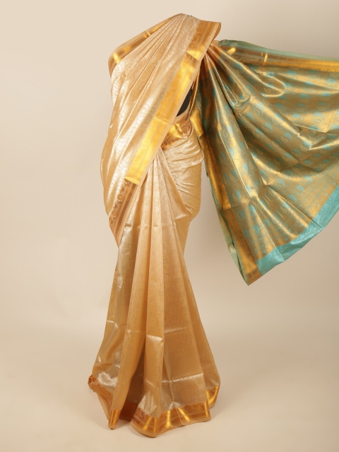 

Pothys Gold-Toned Ethnic Motifs Woven Design Butter Silk Saree