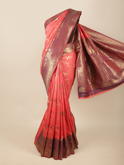 

Pothys Coral & Purple Woven Design Zari Art Silk Saree