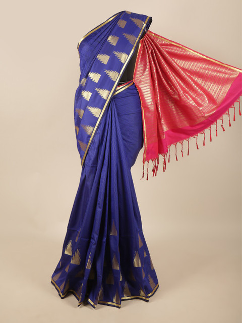 

Pothys Blue & Pink Zari Art Silk Saree