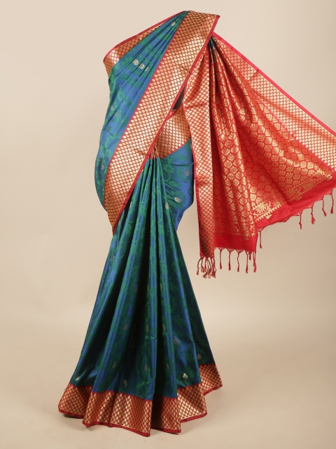 

Pothys Blue & Red Woven Design Zari Art Silk Saree