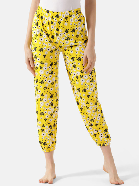 

V2 Value & Variety Women Mustard Printed Cotton Lounge Pants