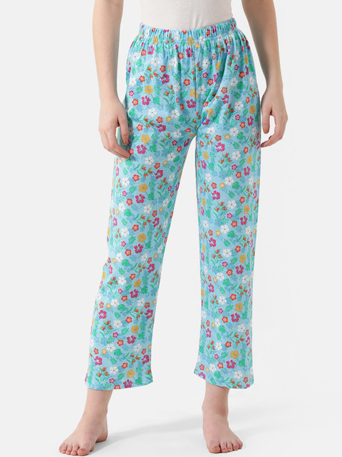 

V2 Value & Variety Women Blue & White Printed Lounge Pants