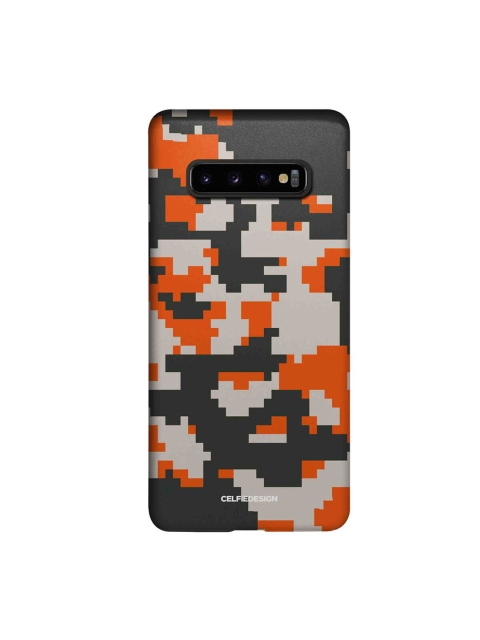 

CelfieDesign Grey & Orange Camo Pixel Flame Samsung Galaxy S10 Plus Slim Back Case