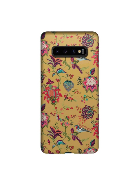 

CelfieDesign Mustard & Pink Payal Singhal Chidiya Samsung Galaxy S10 Plus Slim Back Case