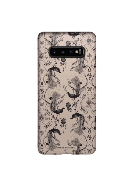

CelfieDesign Beige & Black Printed Plastic Samsung Galaxy S10 Plus Slim Back Case