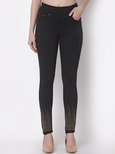 

Westwood Women Black Crystal Embellished Jeggings