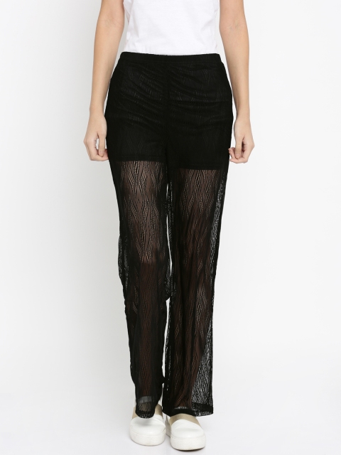 

Jealous 21 Women Black Self-Design Regular Fit Palazzos