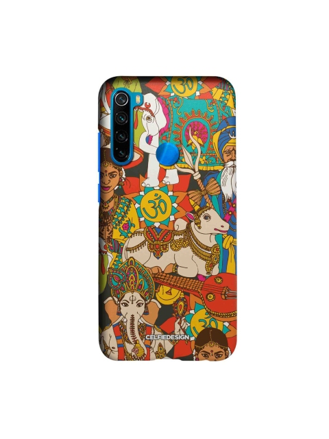 

CelfieDesign Multicoloured Namaste India Xiaomi Redmi Note 8 Slim Back Case, Red