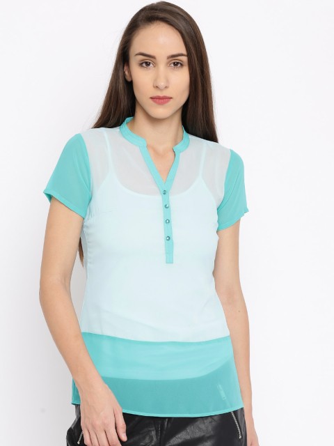 

Jealous 21 Women Blue Solid Shirt Style Top