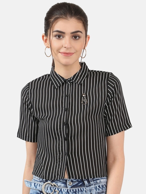 

V2 Value & Variety Black Striped Shirt Style Top
