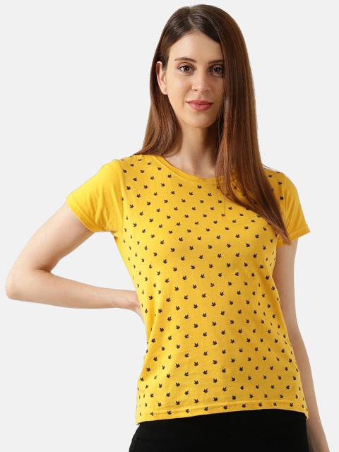 

V2 Value & Variety Mustard Yellow Print Top