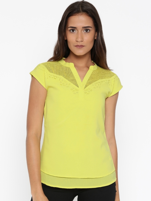 

Jealous 21 Women Yellow Solid Layered Top