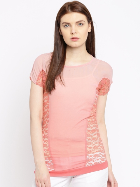 

Jealous 21 Women Pink Lace Top