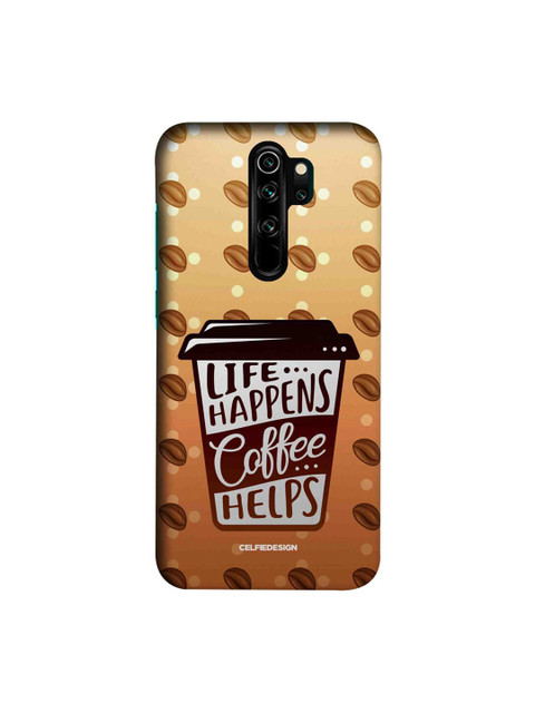 

CelfieDesign Orange & Brown Life Happens Coffee Helps Xiaomi Redmi Note 8 Pro Slim Back Case