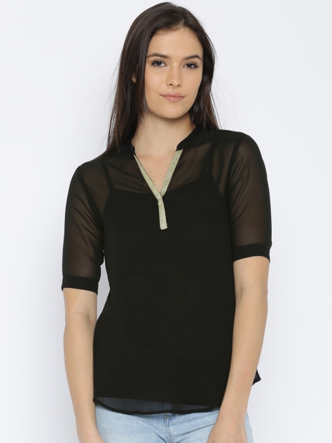 

Jealous 21 Black Sheer Top