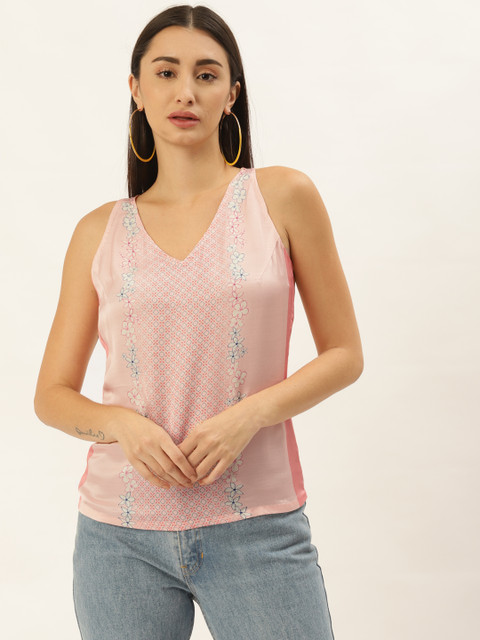 

radka Pink Floral Print Satin Top