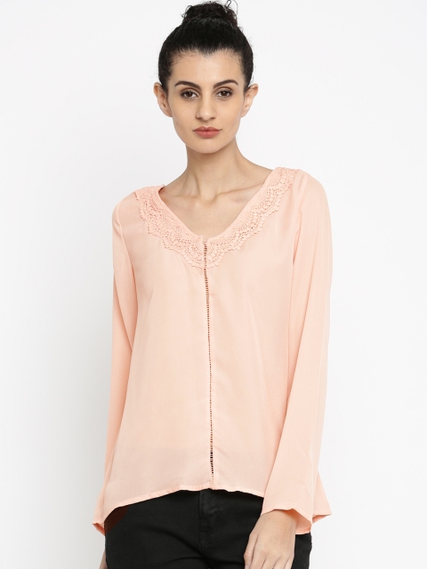 

Jealous 21 Women Peach Pink Solid Regular Top