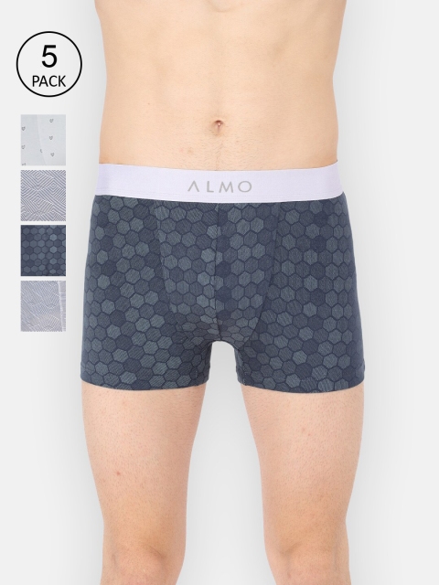 

Almo Wear Men Pack Of 5 Trunks MM-T-LGHBHBININ, Grey