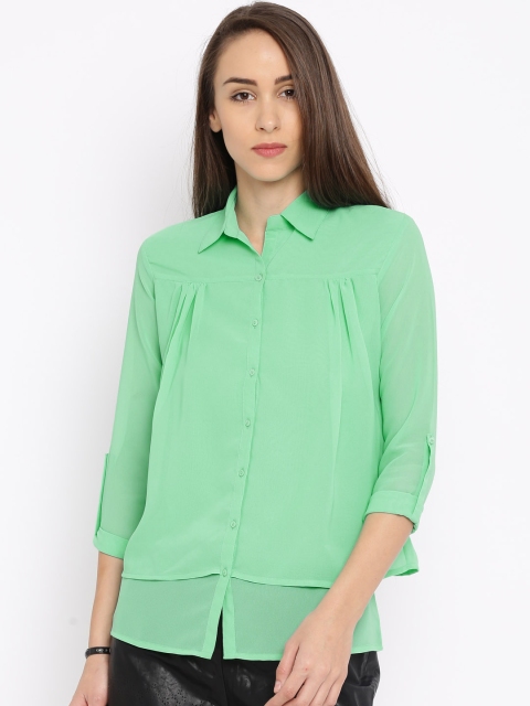 

Jealous 21 Women Green Solid Layered Shirt