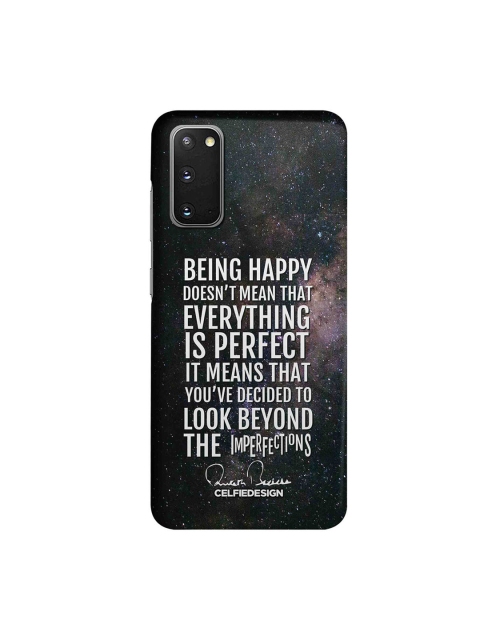 

CelfieDesign Black & White Being Happy AB Quotes Samsung Galaxy S20 Slim Back Case