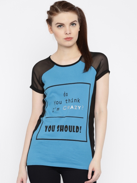 

Jealous 21 Women Blue & Black Printed Top